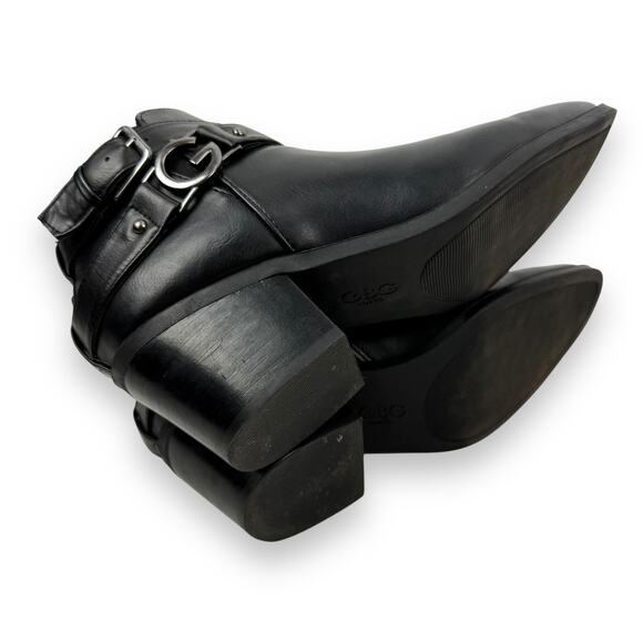 GUESS GBG black vegan leather cowgirl ankle boots - Picture 7 of 13